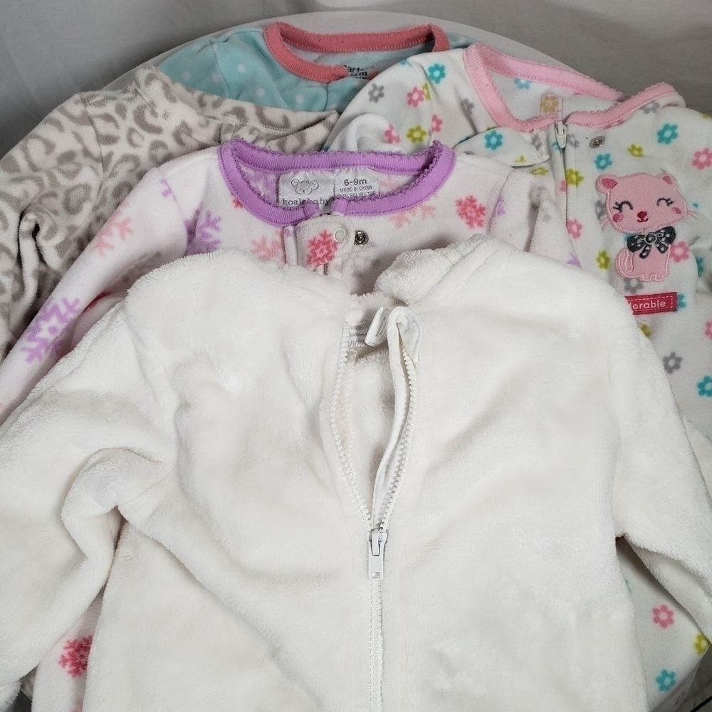 Lot of 5 Baby Comfortable 4 One Piece and 1 Outerwear Sz varies 0-12m